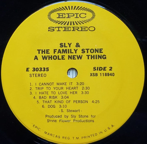 Sly & The Family Stone : A Whole New Thing (LP, Album, RE, Ter)