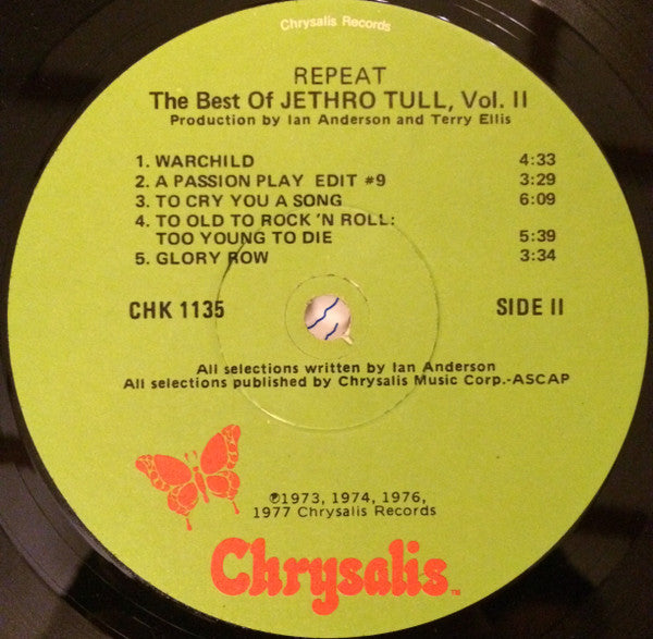 Jethro Tull : Repeat - The Best Of Jethro Tull - Vol. II (LP, Comp, Win)