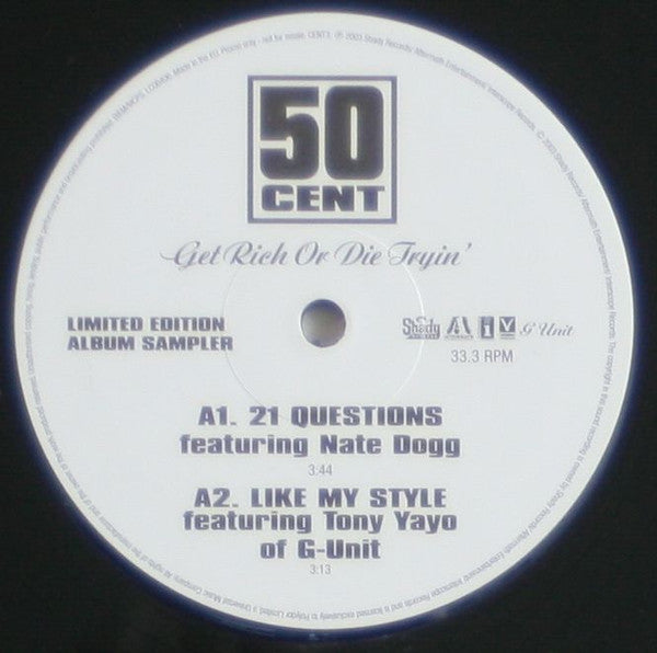 50 Cent : Get Rich Or Die Tryin' (12", Ltd, Promo, Smplr)