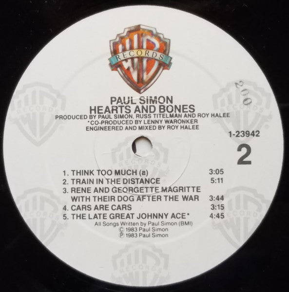 Paul Simon : Hearts And Bones (LP, Album, All)