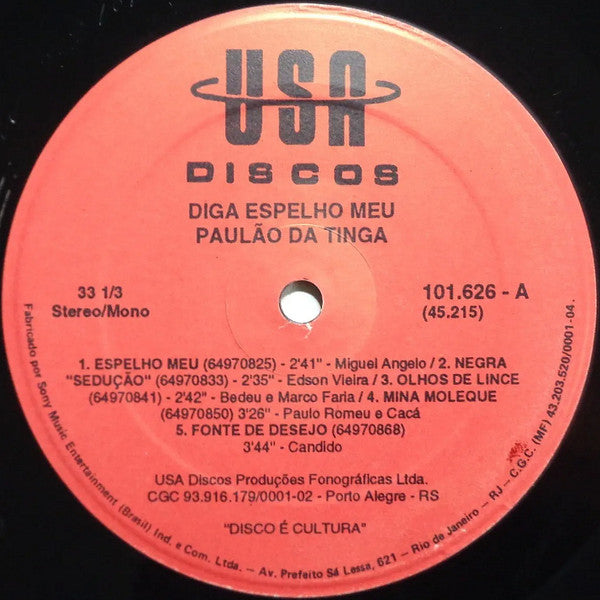 Paulão Da Tinga : Diga Espelho Meu (LP, Album)