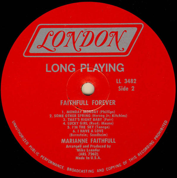 Marianne Faithfull : Faithfull Forever... (LP, Album, Mono)