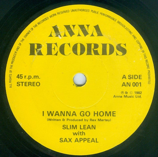 Slim Lean With Sax Appeal : I Wanna Go Home / We Want Work (7", Single)