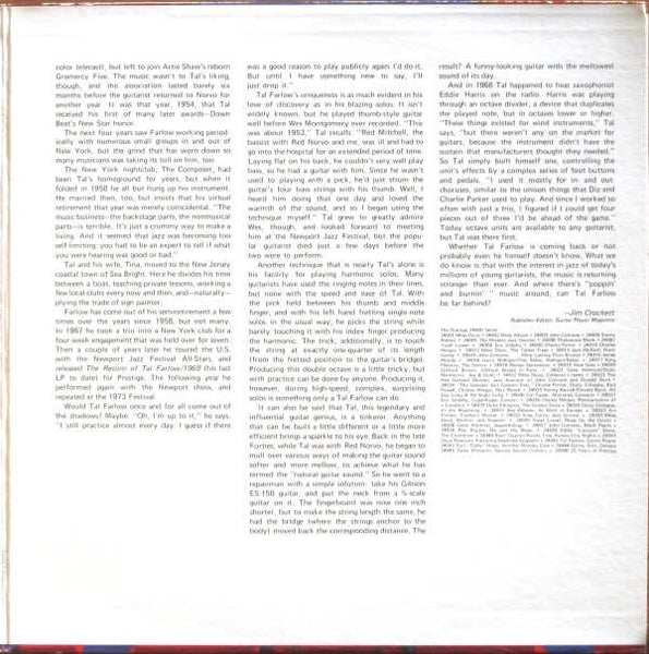 Tal Farlow : Guitar Player (2xLP, Comp, Gat)