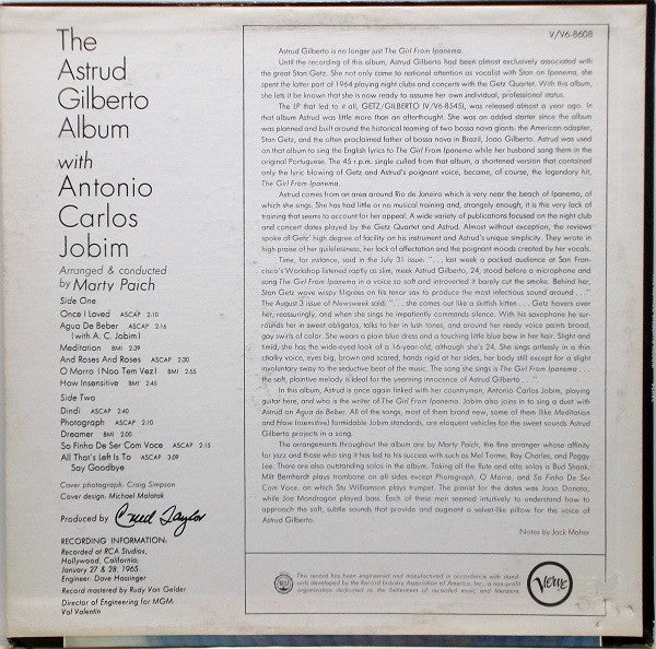 Astrud Gilberto : The Astrud Gilberto Album (LP, Album, Mono)