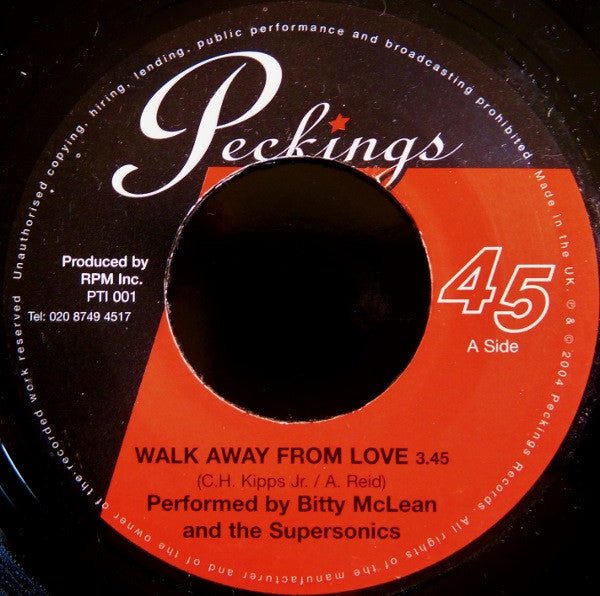 Bitty McLean* And The Supersonics : Walk Away From Love (7")