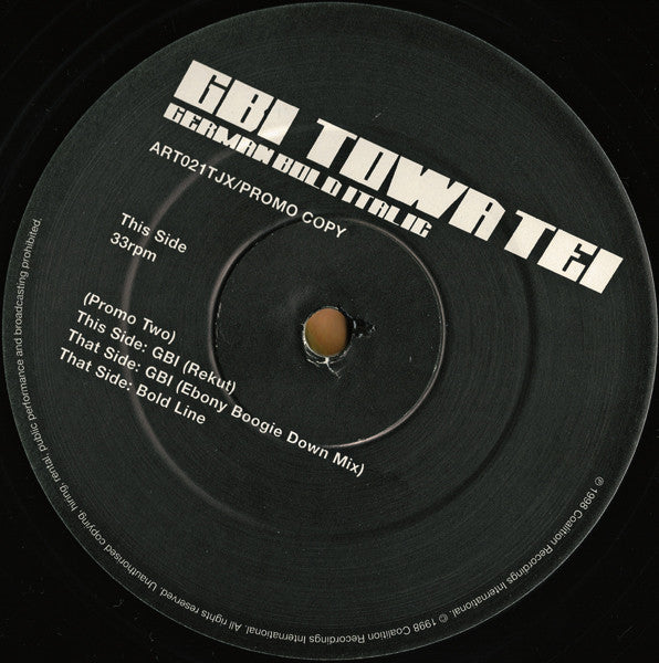 Towa Tei : GBI (German Bold Italic) (12", Single, Promo)