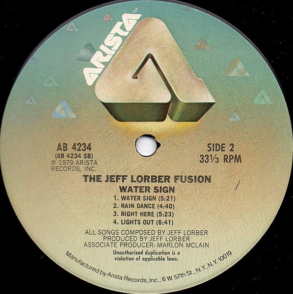 The Jeff Lorber Fusion : Water Sign (LP, Album, Ter)