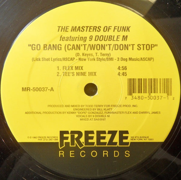 The Masters Of Funk Featuring Nine : Go Bang (Can't / Won't / Don't Stop) (12")