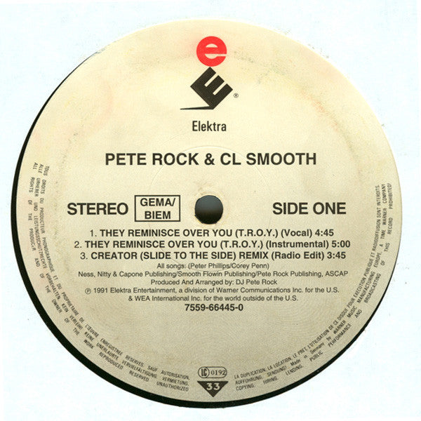 Pete Rock & CL Smooth* : They Reminisce Over You (T.R.O.Y.) (12")