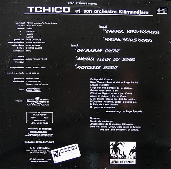 Tchico* Et Son Orchestre Kilimandjaro : La Voix D'Or / Golden Voice (LP, Album)
