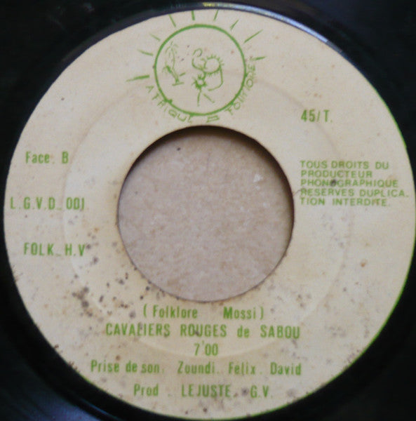 Unknown Artist, Cavaliers Rouges De Sabou : Folklore Mossi (7", EP)