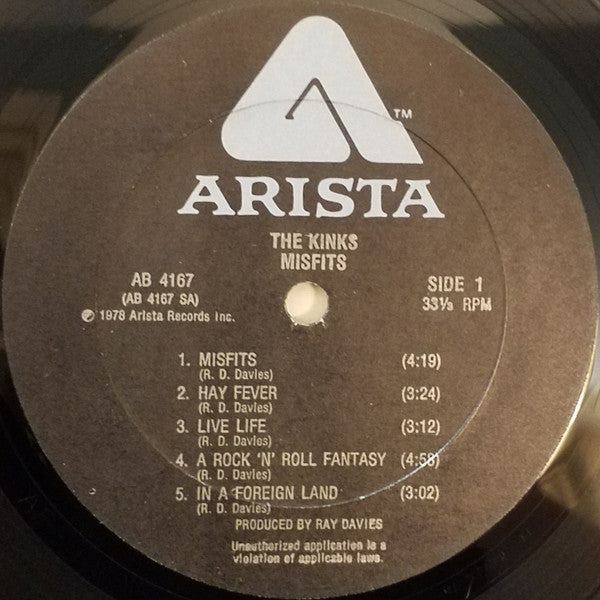 The Kinks : Misfits (LP, Album, All)