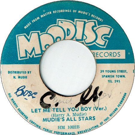 I-Roy And Nora Dean / Mudies All Stars : Let Me Tell You Boy (7", Single)