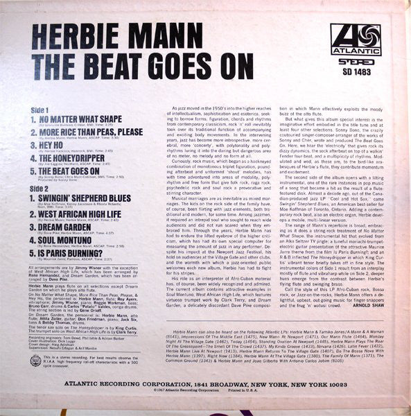 Herbie Mann : The Beat Goes On (LP, Album)