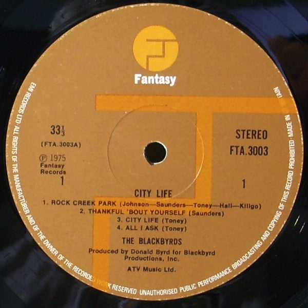 The Blackbyrds : City Life (LP, Album, Gat)