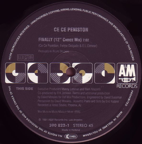 Ce Ce Peniston : Finally (12" Choice Mix) (12", Single)