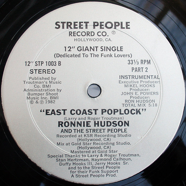 Ronnie Hudson & The Street People : East Coast Poplock (12")