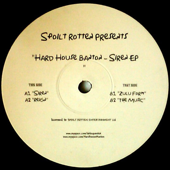 Hard House Banton : Siren EP (12", EP)