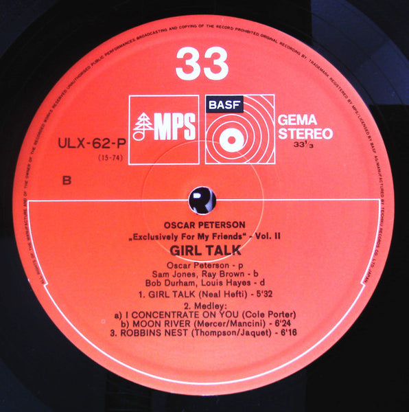 Oscar Peterson : Girl Talk (LP, Album, RE)