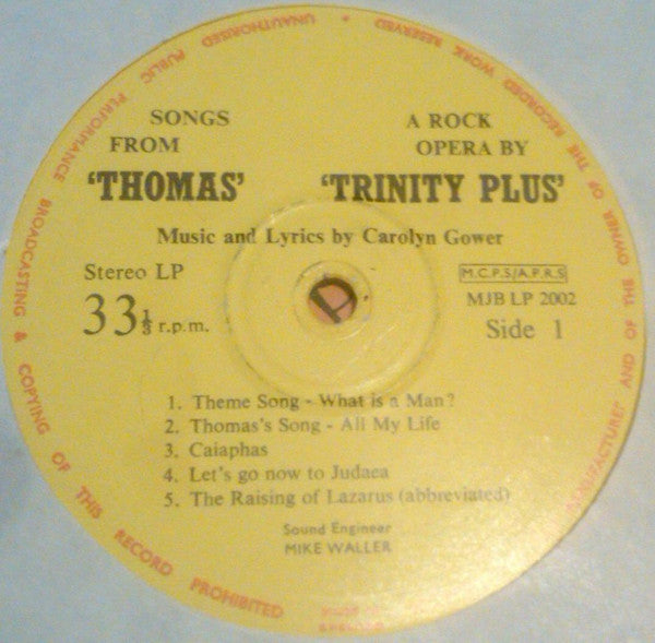 Trinity Plus : Songs From Thomas (LP, Album)