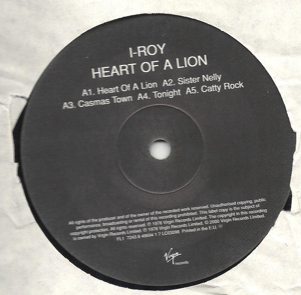 I-Roy : Heart Of A Lion (LP, Album, RE)