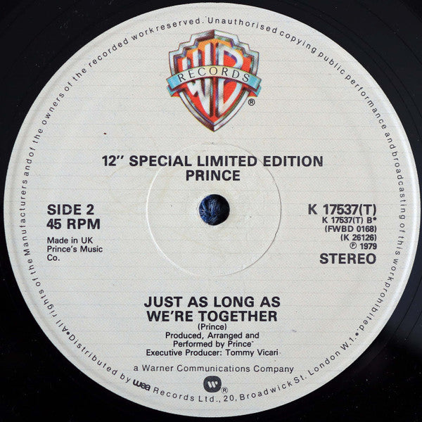 Prince : I Wanna Be Your Lover (12", Single, Ltd, RE)
