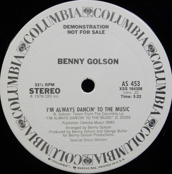 Benny Golson : I'm Always Dancin' To The Music (12", Mono, Promo)
