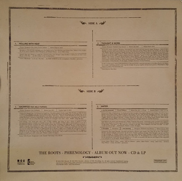 The Roots : Phrenology Album Sampler (12", Promo, Smplr)