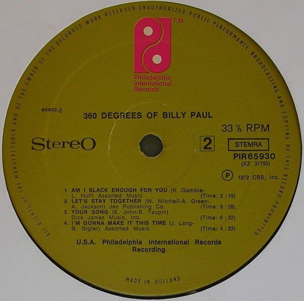 Billy Paul : 360 Degrees Of Billy Paul (LP, Album)