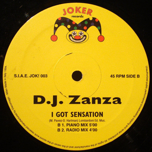 DJ Zanza : I Got Sensation (12")