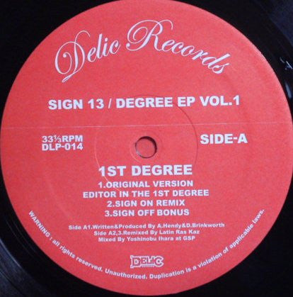 Sign 13 : Degree E.P. Vol.1 (12", EP)