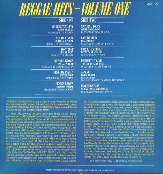 Various Artistes* : Reggae Hits Volume One (LP, Comp)