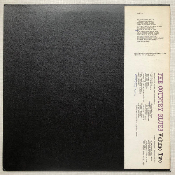 Various : The Country Blues Volume Two (LP, Comp, RP)