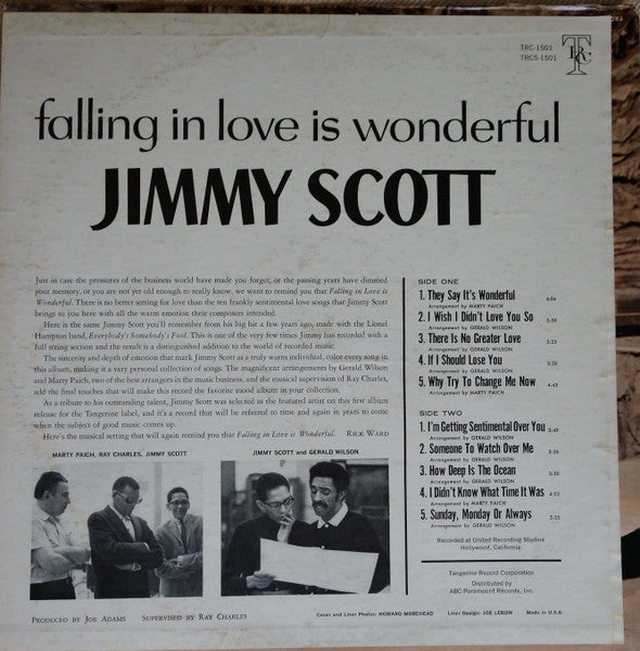 Jimmy Scott : Falling In Love Is Wonderful (LP, Album, Mono, Promo)