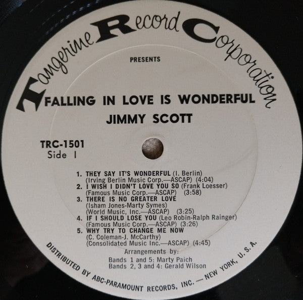 Jimmy Scott : Falling In Love Is Wonderful (LP, Album, Mono, Promo)