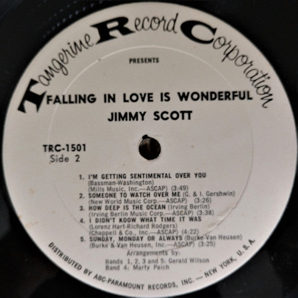 Jimmy Scott : Falling In Love Is Wonderful (LP, Album, Mono, Promo)