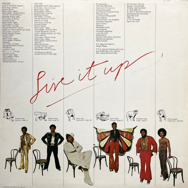 The Isley Brothers : Live It Up (LP, Album, San)