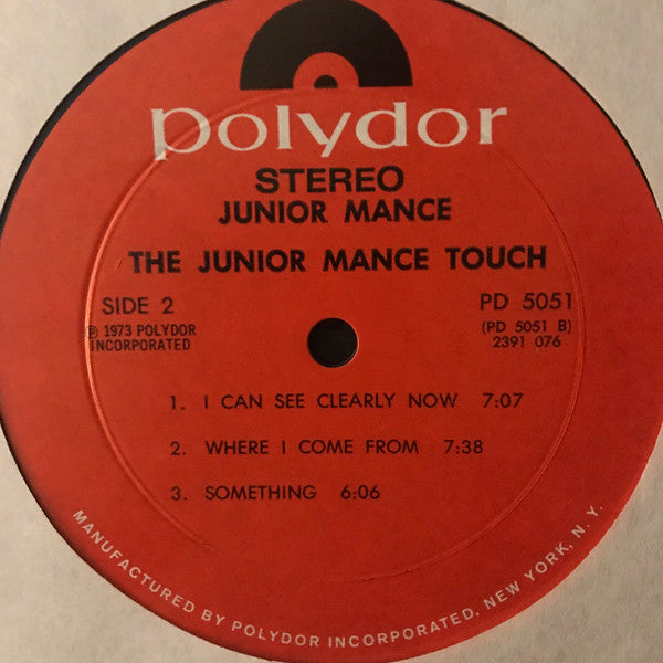 Junior Mance : The Junior Mance Touch (LP, Album, Mon)