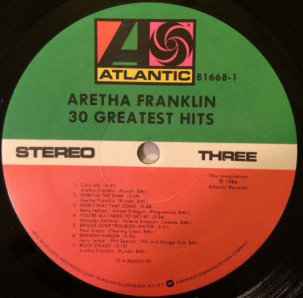 Aretha Franklin : 30 Greatest Hits (2xLP, Comp, Spe)