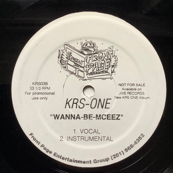 KRS-One : Rappaz R N Danja (12", Promo)
