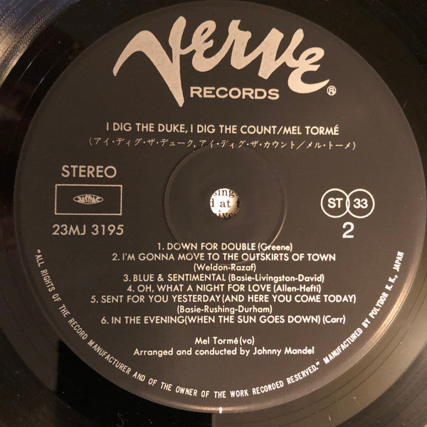 Mel Tormé : I Dig The Duke - I Dig The Count (LP, OBI)
