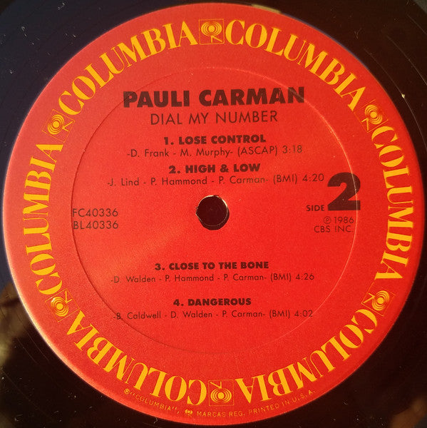 Pauli Carman : Dial My Number (LP, Album)