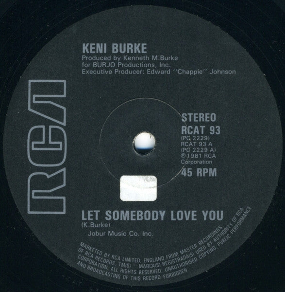 Keni Burke : Let Somebody Love You (12")