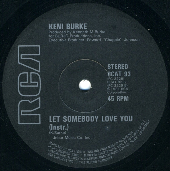 Keni Burke : Let Somebody Love You (12")