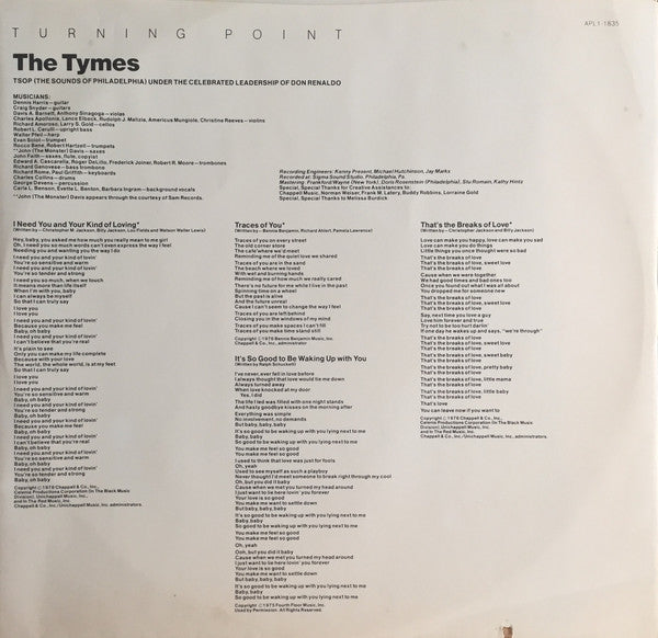 The Tymes : Turning Point (LP, Album)