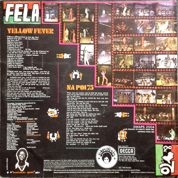 Fela Anikulapo Kuti* & Afrika 70* : Yellow Fever (LP, Album)