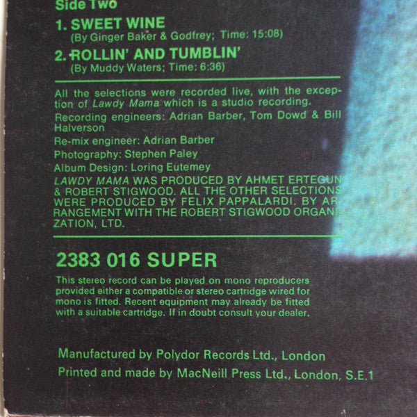 Cream (2) : Live Cream (LP, Album, RP)