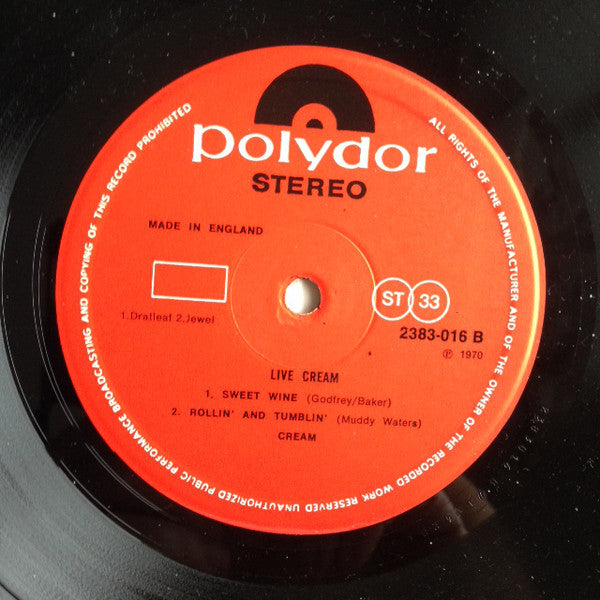 Cream (2) : Live Cream (LP, Album, RP)