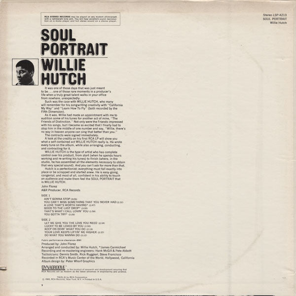 Willie Hutch : Soul Portrait (LP, Album)